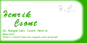 henrik csont business card